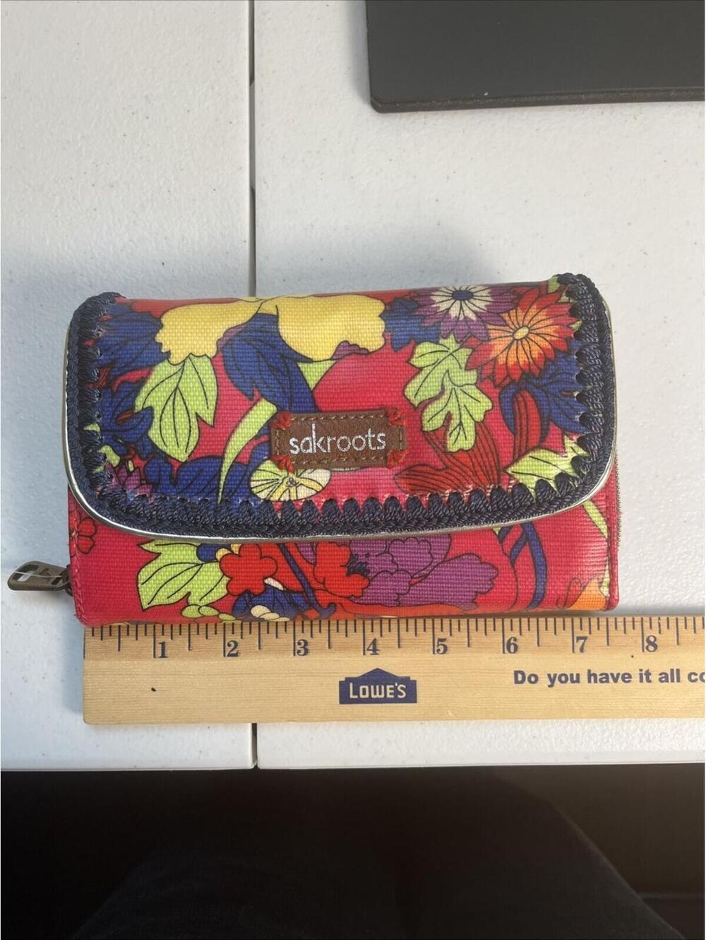 Sakroots Wallet Multicolor Vibrant Peace Colorful Floral Boho - Picture 12 of 13